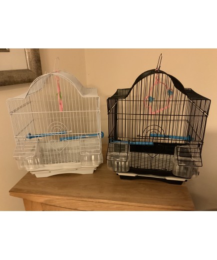 Parrot-Supplies Shaped Top Small Bird Cage - White
